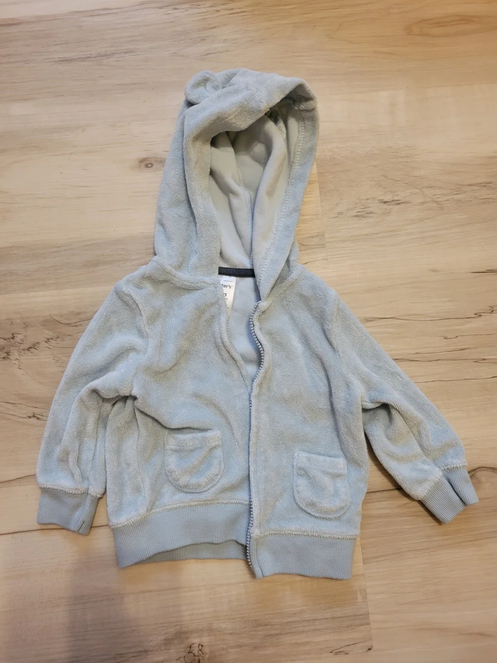 Carter's Plush Hooded Zip Jacket & Joggers Set - Light Blue